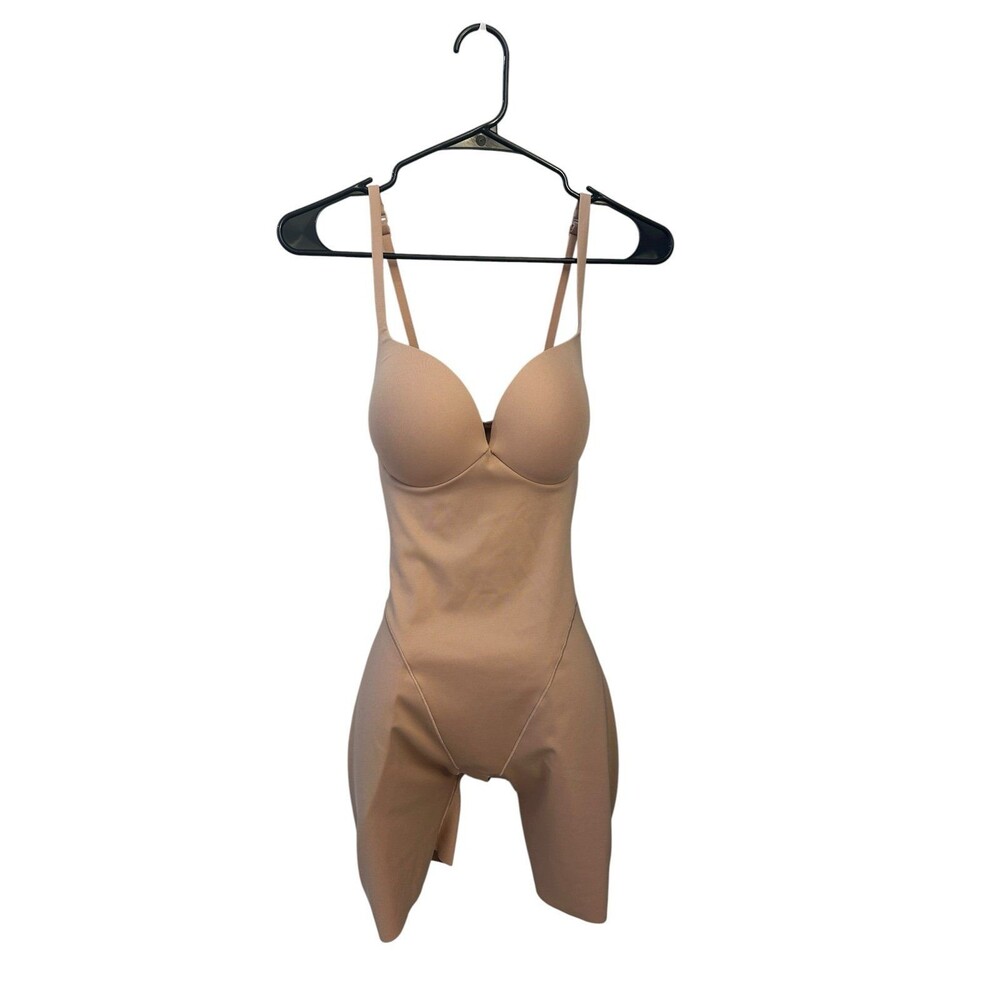 SKIMS Ultimate Body Push-Up Butt & Hip Enhancing Mid-Thigh Bodysuit Small Clay